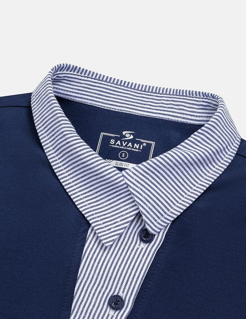 Áo polo ngắn tay nữ cổ vải phối dệt thoi