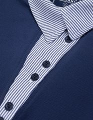 Áo polo ngắn tay nữ cổ vải phối dệt thoi