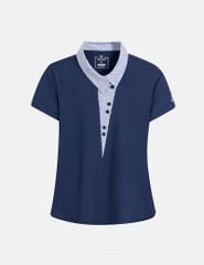 Áo polo ngắn tay nữ cổ vải phối dệt thoi