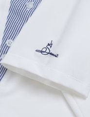 Áo polo ngắn tay nữ cổ vải phối dệt thoi