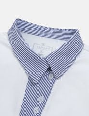 Áo polo ngắn tay nữ cổ vải phối dệt thoi