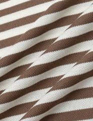 Áo polo ngắn tay nữ kẻ ngang bản cổ thêu logo