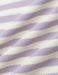 Áo polo ngắn tay nữ kẻ ngang bản cổ thêu logo