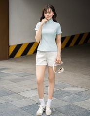 Áo polo ngắn tay nữ thể thao khóa cổ giọt lệ