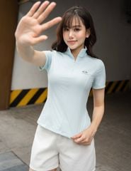 Áo polo ngắn tay nữ thể thao khóa cổ giọt lệ