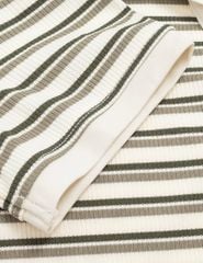 Áo polo ngắn tay nữ kẻ ngang phối