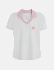 Áo polo ngắn tay thể thao nữ hình in trước ngực