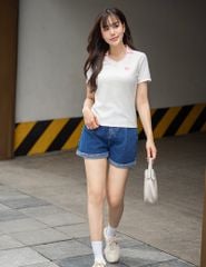 Quần short jean nữ ly bung