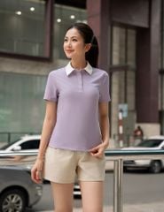 Áo polo nữ ngắn tay thể thao bản cổ vải phối