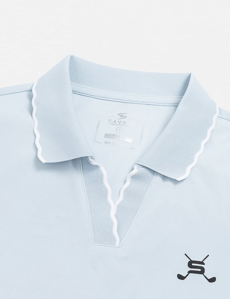 Áo polo nữ ngắn tay thể thao ngực in