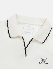 Áo polo nữ ngắn tay thể thao ngực in