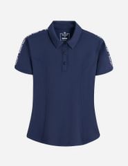 Áo polo ngắn tay nữ in dọc 2 bên tay