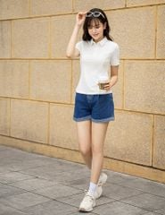 Quần short jean nữ ly bung