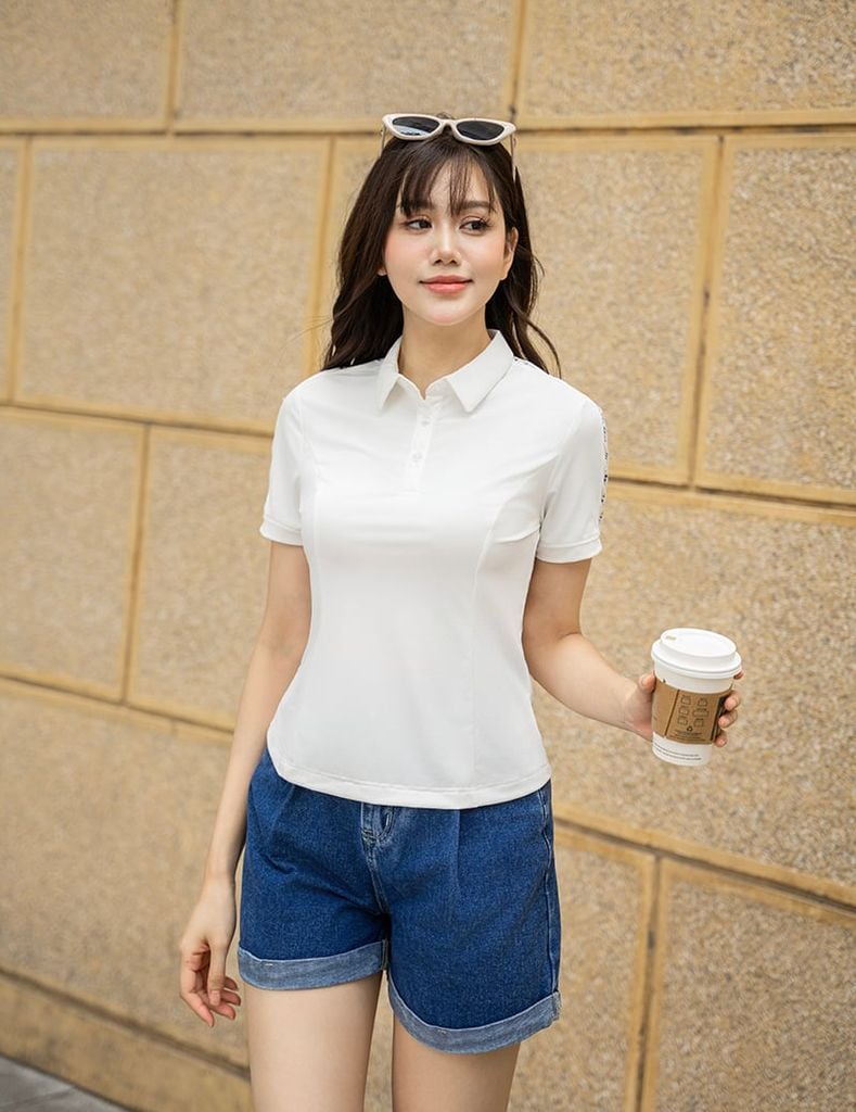 Quần short jean nữ ly bung