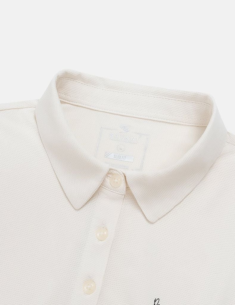 Áo polo nữ ngắn tay thể thao ngực in