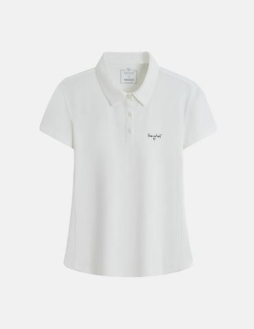 Áo polo nữ ngắn tay thể thao ngực in