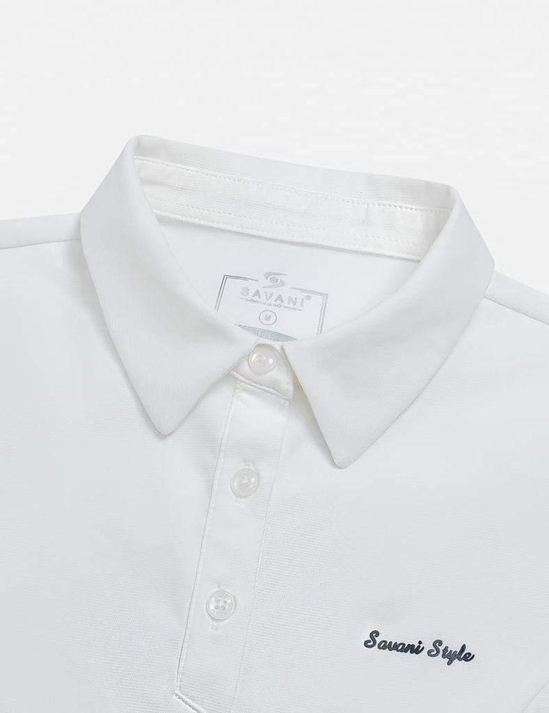 Áo polo ngắn tay nữ thể thao hình in trước ngực