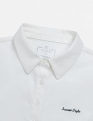 Áo polo ngắn tay nữ thể thao hình in trước ngực