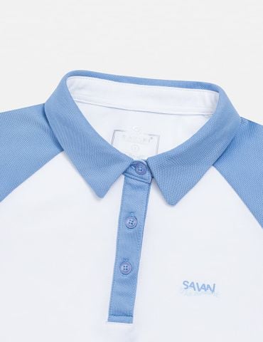 Áo polo nữ phối ngực in