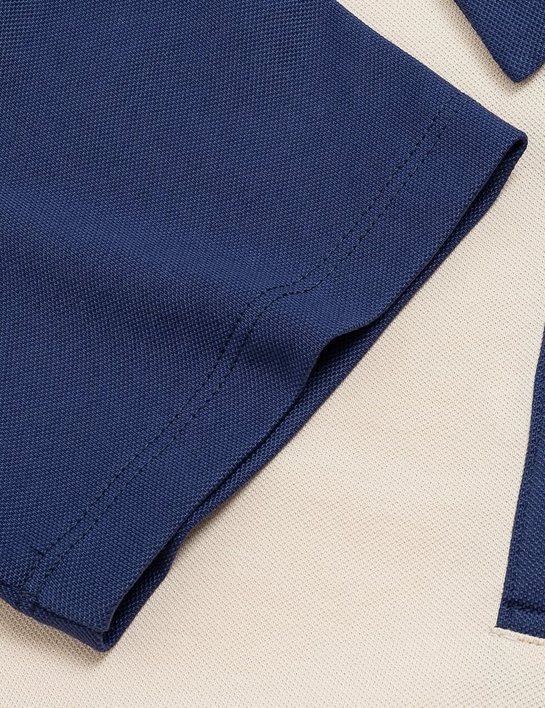 Áo polo nữ tay raglang phối ngực in
