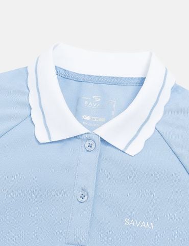 Áo polo nữ tay raglang ngực in