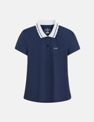 Áo polo nữ tay raglang ngực in
