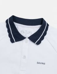 Áo polo nữ tay raglang ngực in