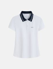 Áo polo nữ tay raglang ngực in