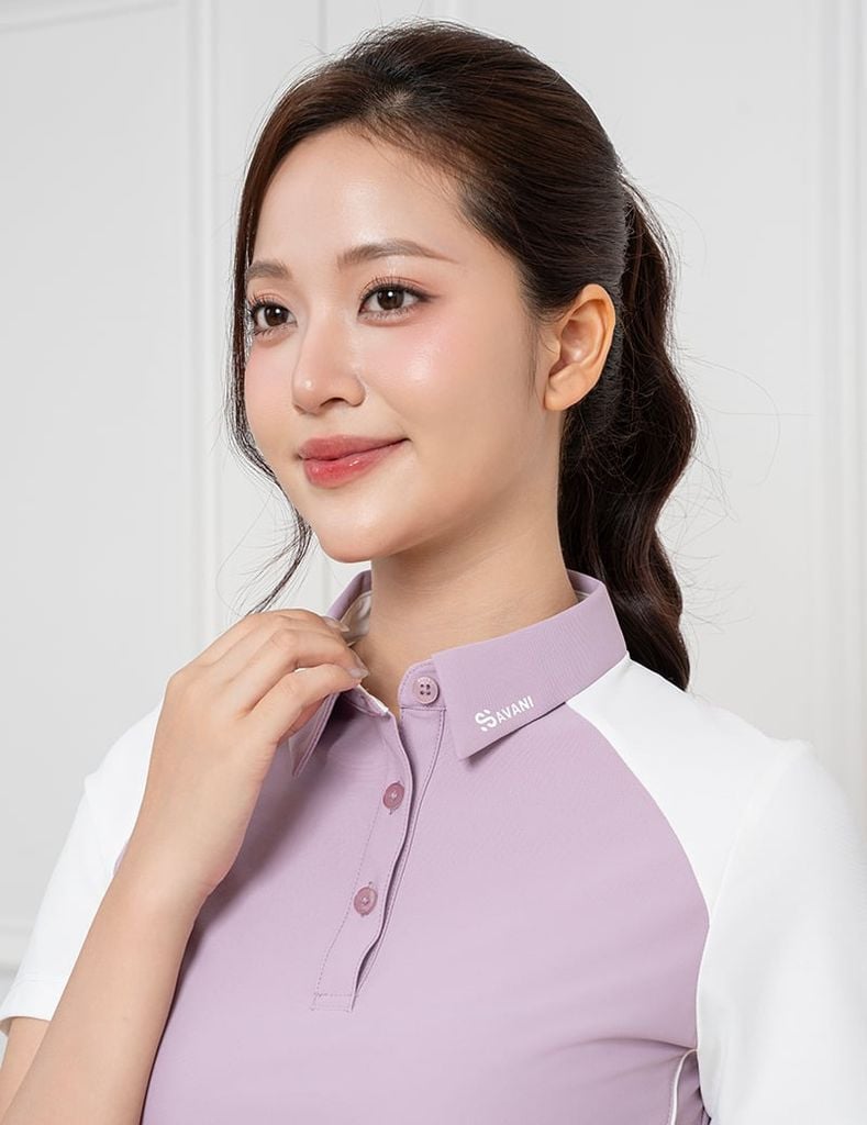 Áo polo thể thao nữ phối màu
