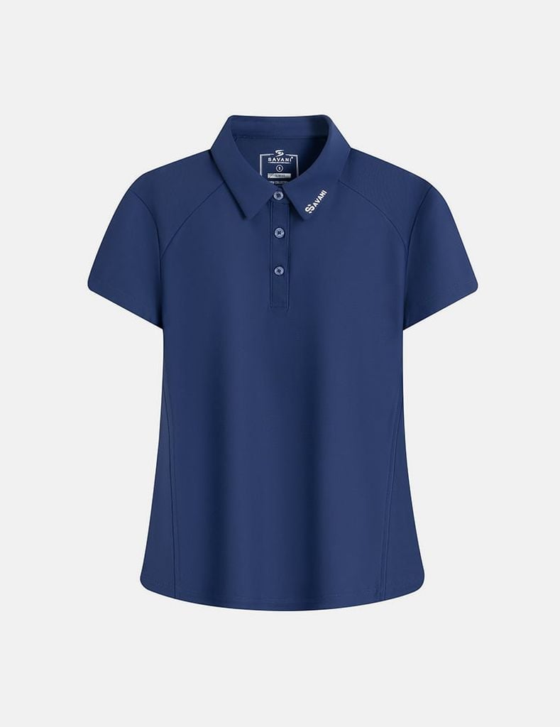 Áo polo nữ ngắn tay bản cổ in logo