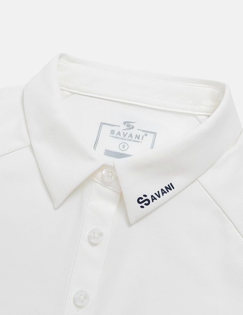 Áo polo nữ ngắn tay bản cổ in logo