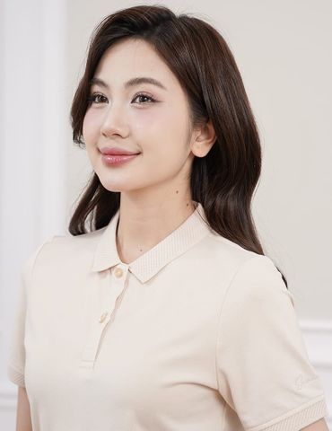 Áo thun ngắn tay có cổ nữ dáng ôm