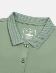 Áo thun ngắn tay có cổ nữ dáng ôm
