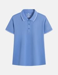 Áo polo ngắn tay nữ xẻ tà thêu logo tay