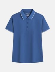 Áo polo ngắn tay nữ xẻ tà thêu logo tay