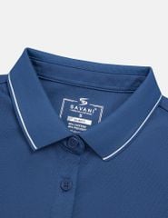 Áo polo ngắn tay nữ xẻ tà thêu logo tay