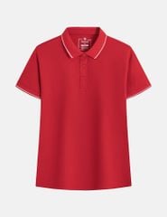 Áo polo ngắn tay nữ xẻ tà thêu logo tay