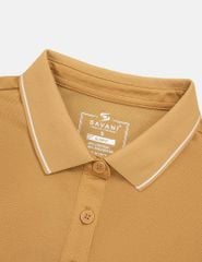 Áo polo ngắn tay nữ xẻ tà thêu logo tay