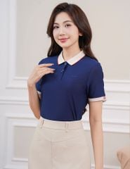 Áo polo nữ coolmax nẹp vải phối xẻ tà