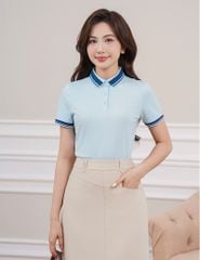 Áo phông có cổ nữ mắt chim xẻ tà dáng ôm