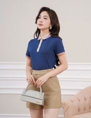 Áo polo ngắn tay nữ thêu logo tay