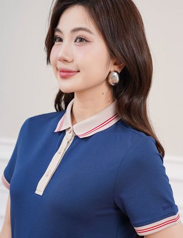 Áo polo ngắn tay nữ thêu logo tay