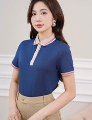Áo polo ngắn tay nữ thêu logo tay