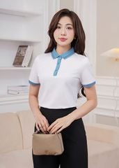 Áo polo ngắn tay nữ thêu logo tay