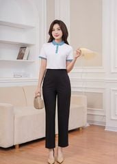 Áo polo ngắn tay nữ thêu logo tay