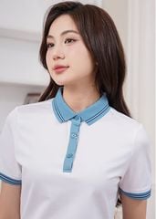 Áo polo ngắn tay nữ thêu logo tay