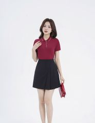 Áo polo ngắn tay nữ phối line