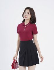 Áo polo ngắn tay nữ phối line