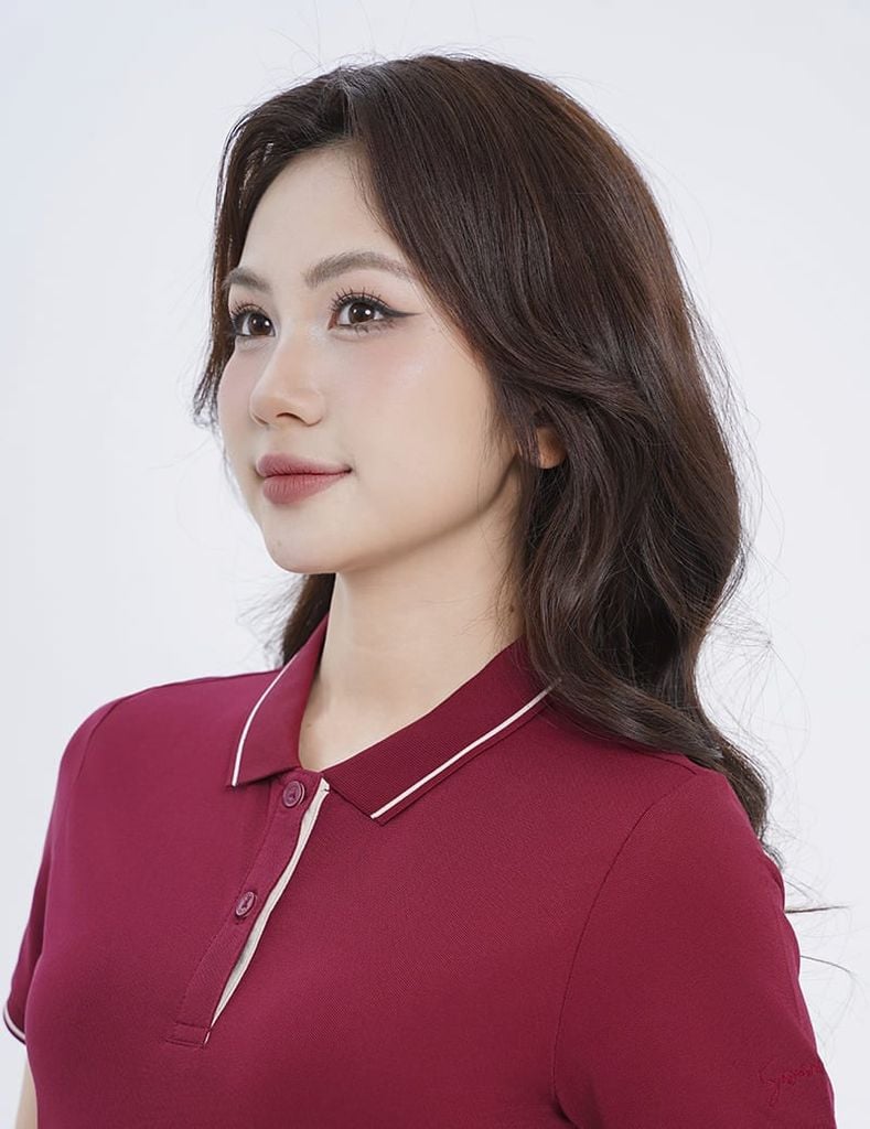 Áo polo ngắn tay nữ phối line