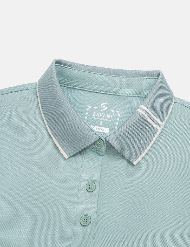 Áo polo ngắn tay nữ tay thêu logo